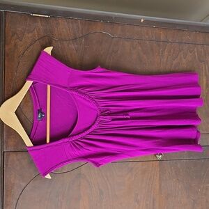 Storm, Magenta Purple Women's Sleeveless Top With front Tie Accent, Size Small